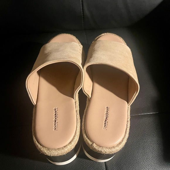 ❌Sold❌Free People Santorini Espadrille Platform Sandal Sz 7.5 RoseGold Leather - Picture 3 of 7